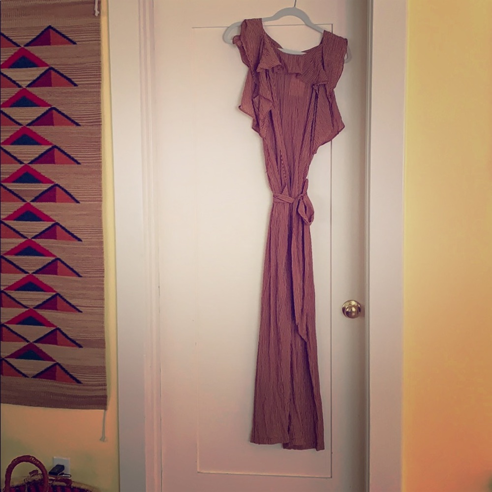 Red and white pant suit- Size Large